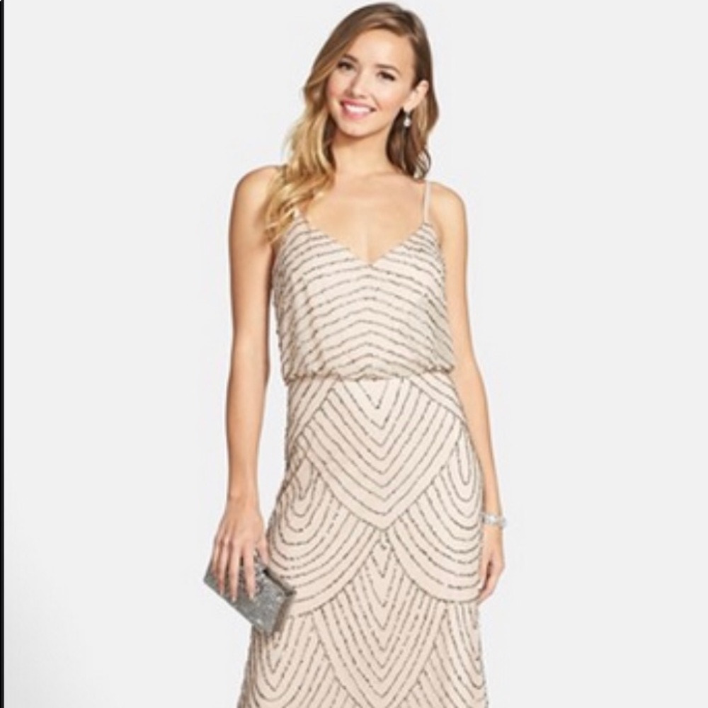 Adrianna Papell Embellished Blouson Gown